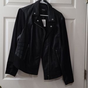 Moto Style black faux leather jacket